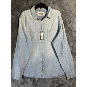 Alpine Design Mens Size XL Blue Denim Chambray Button Up Shirt